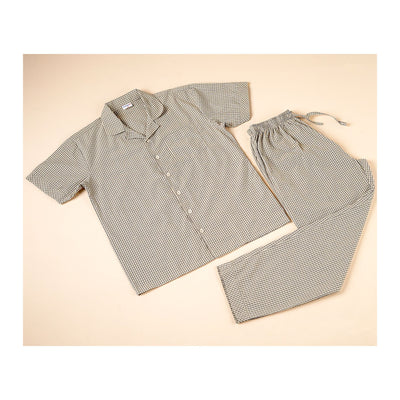 Basix Men's Checks Short Sleeves Loungewear, 2 Piece Set, Caramel Brown & Black, LW-837