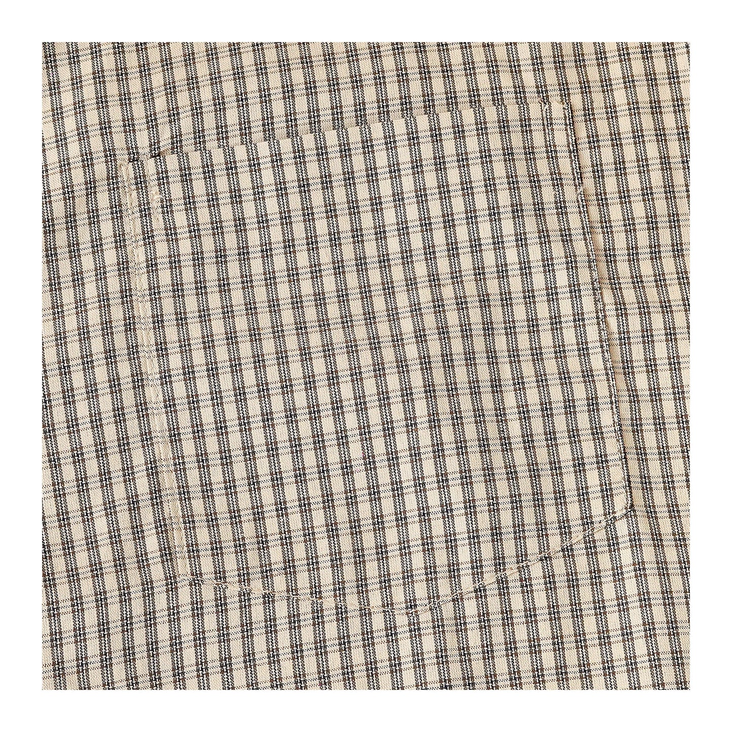 Basix Men's Checks Short Sleeves Loungewear, 2 Piece Set, Caramel Brown & Black, LW-837