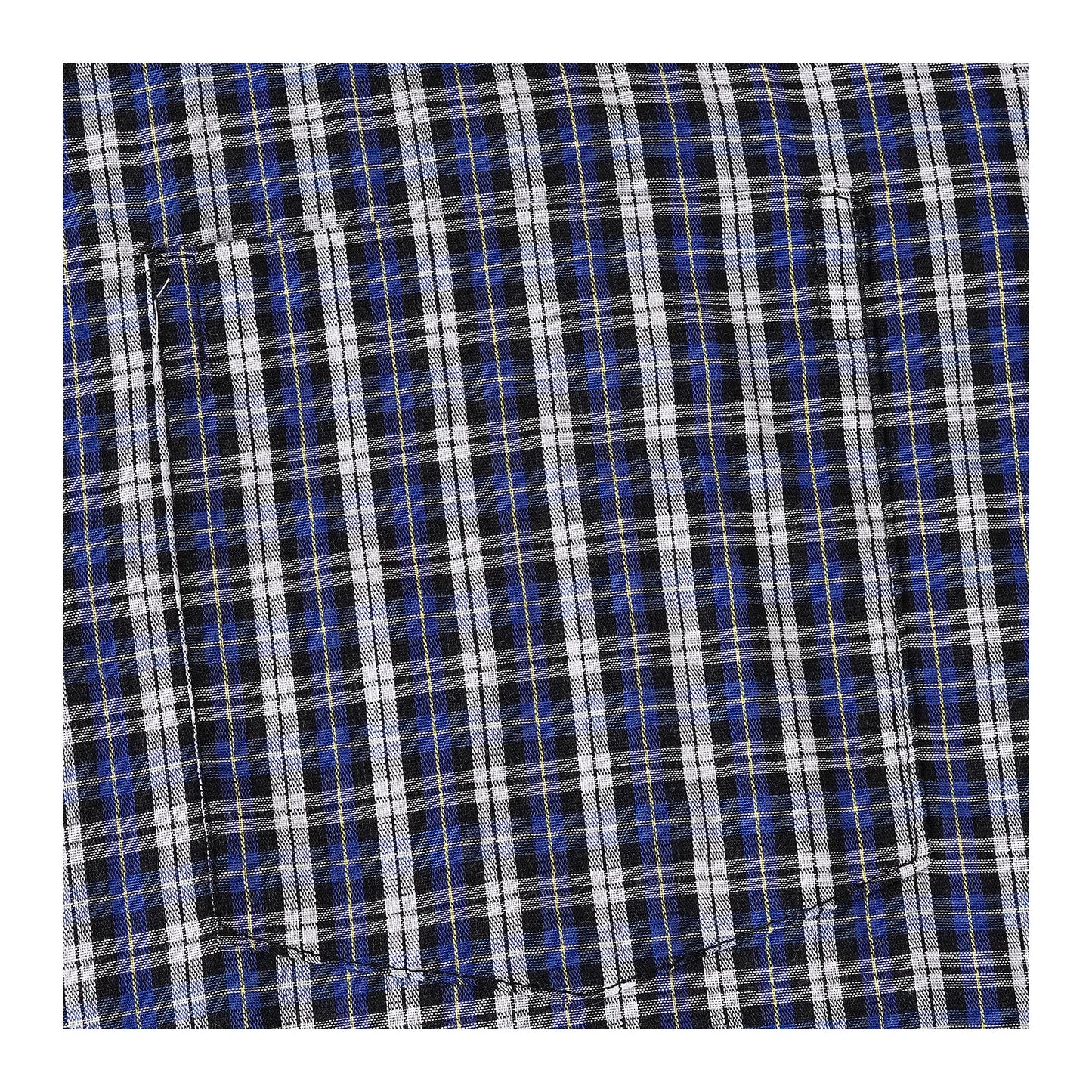Basix Men's Checks Short Sleeves Loungewear, 2 Piece Set, Blue Black & White, LW-838