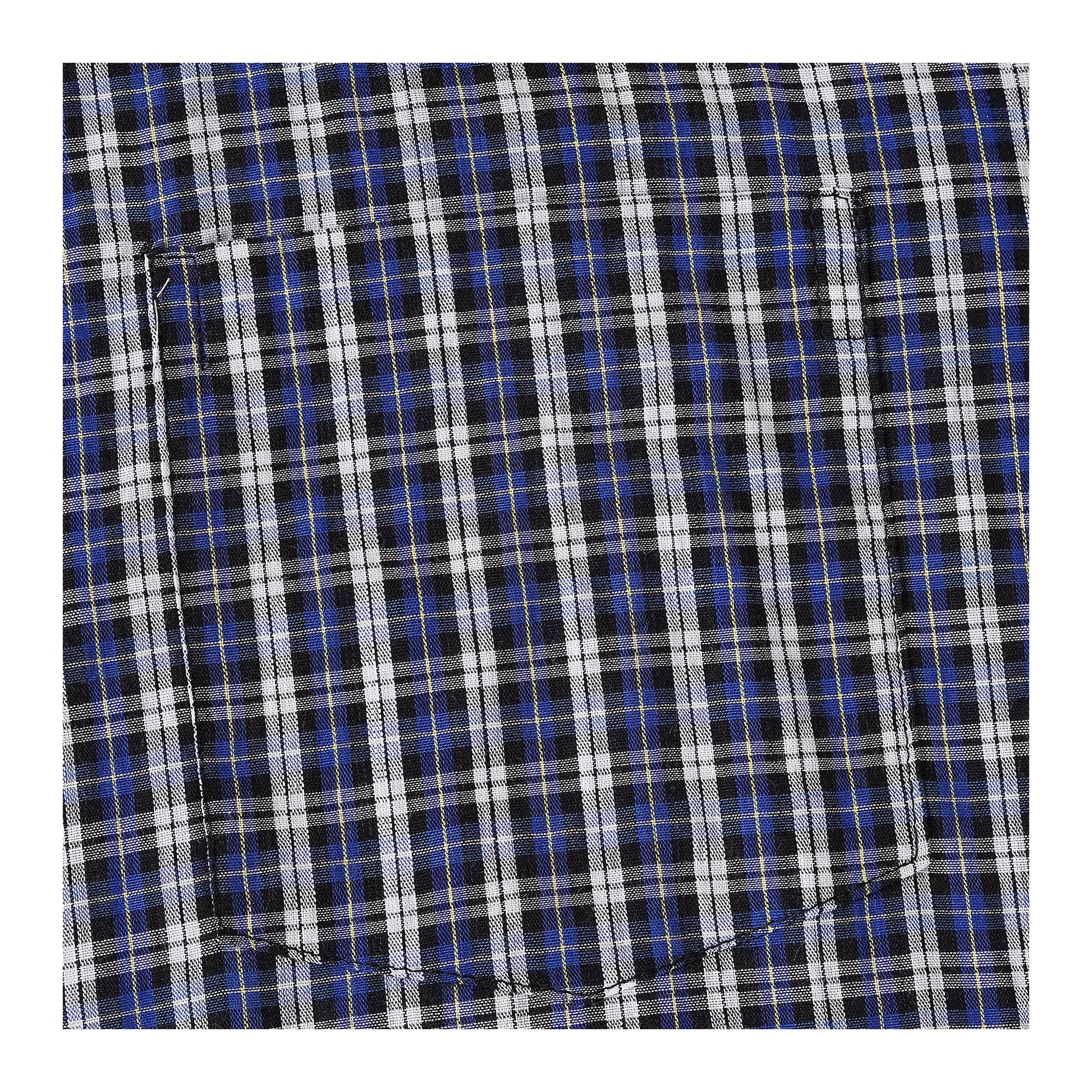 Basix Men's Checks Short Sleeves Loungewear, 2 Piece Set, Blue Black & White, LW-838