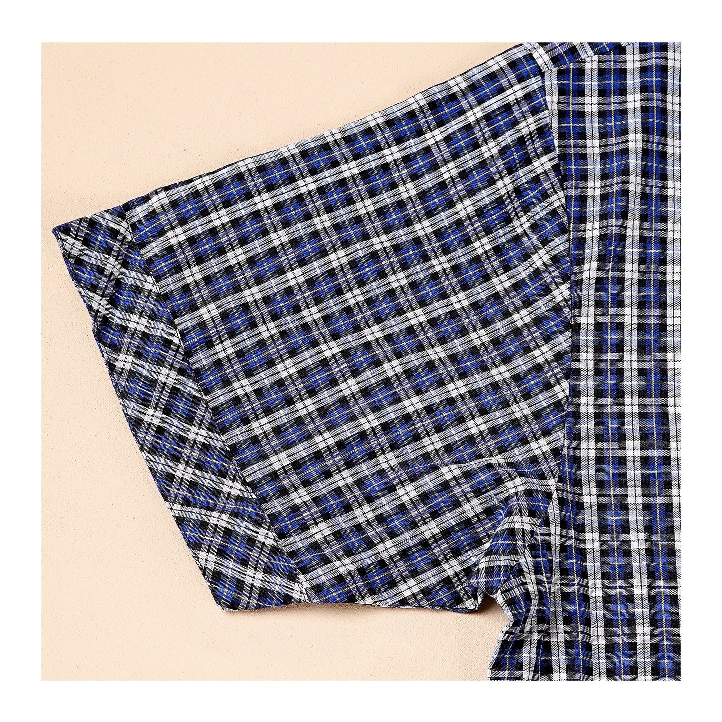 Basix Men's Checks Short Sleeves Loungewear, 2 Piece Set, Blue Black & White, LW-838