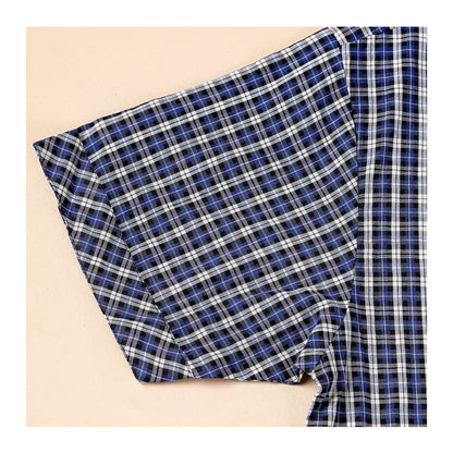 Basix Men's Checks Short Sleeves Loungewear, 2 Piece Set, Blue Black & White, LW-838