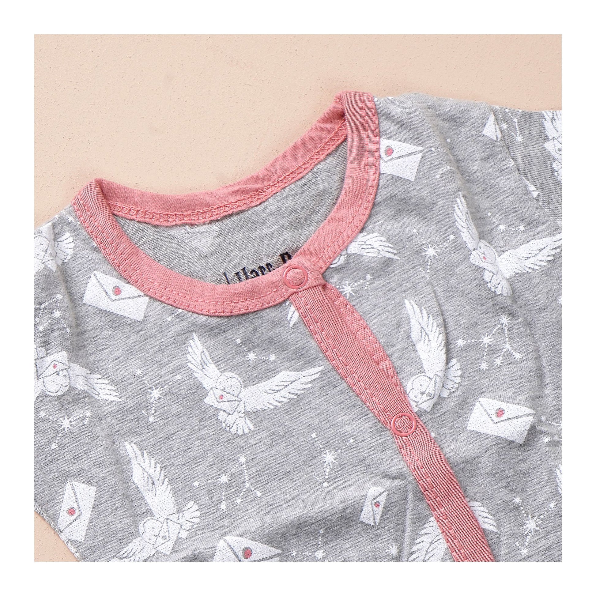 Basix Romper Pair Set, For New Born, Peach &amp; Grey, NB-10