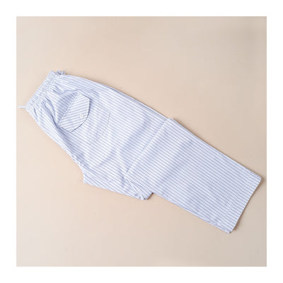Basix Men's Stripes Trouser, White & Light Blue, MT-945