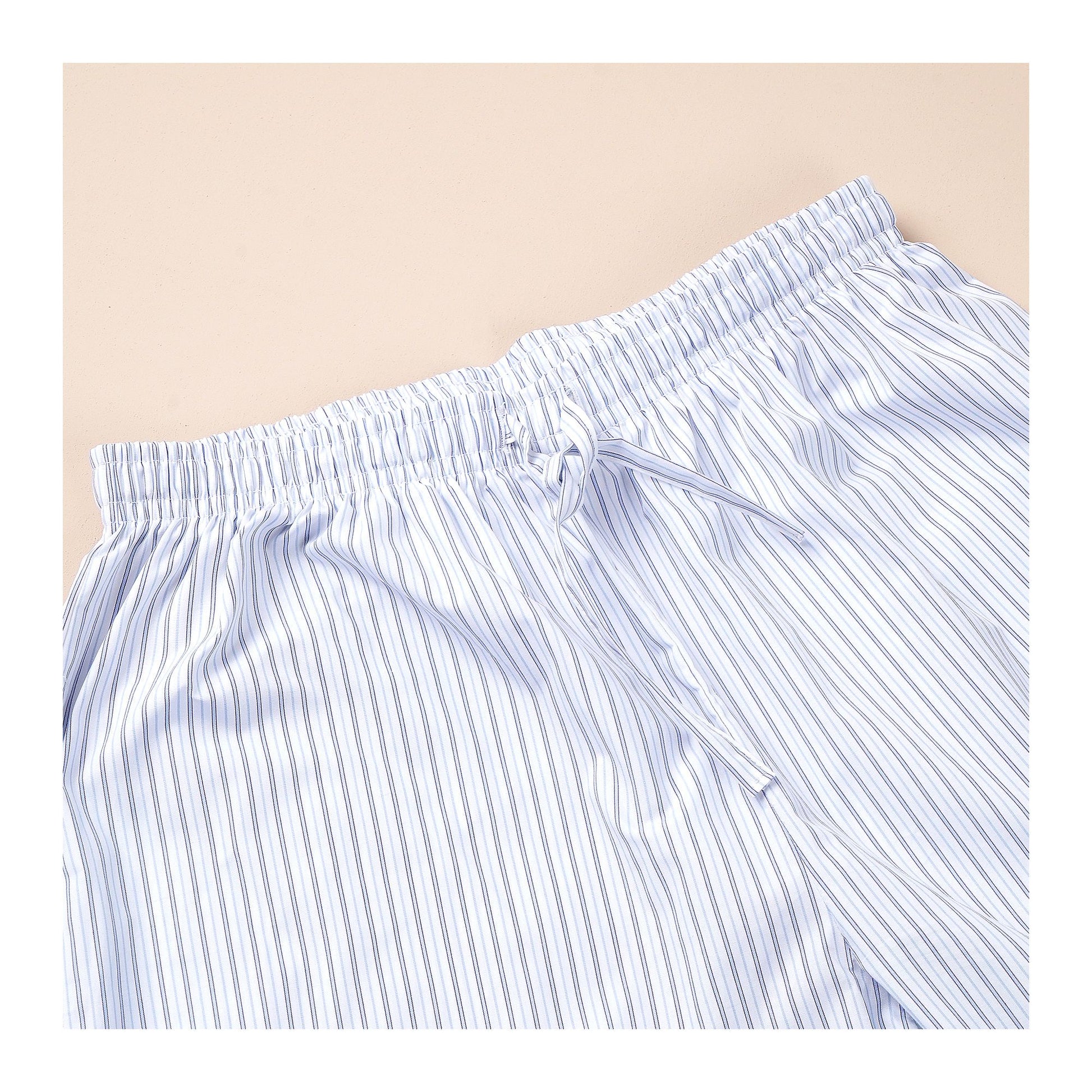 Basix Men's Stripes Trouser, White &amp; Light Blue, MT-945