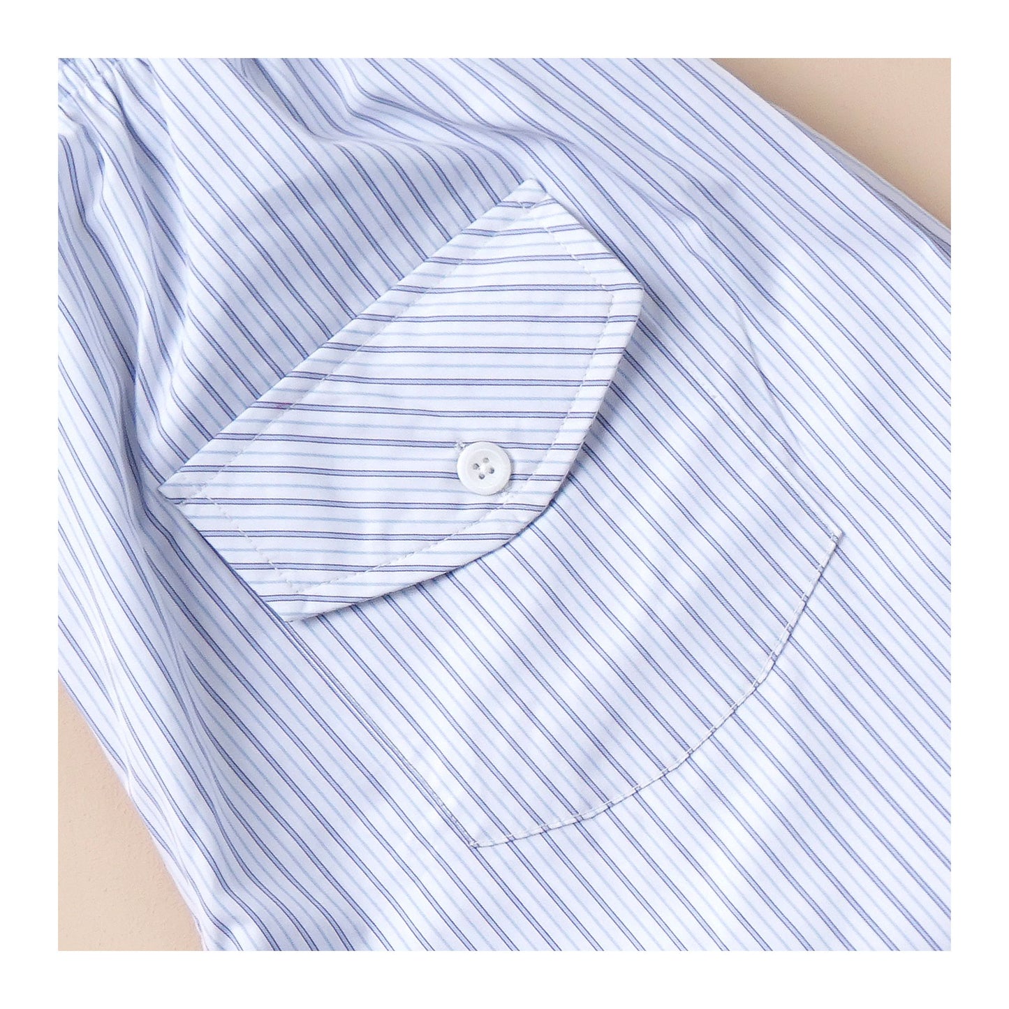 Basix Men's Stripes Trouser, White &amp; Light Blue, MT-945