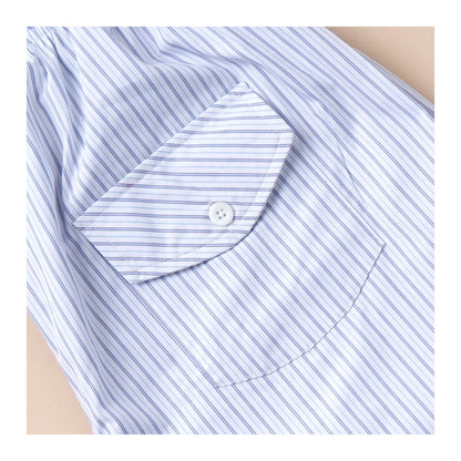 Basix Men's Stripes Trouser, White &amp; Light Blue, MT-945