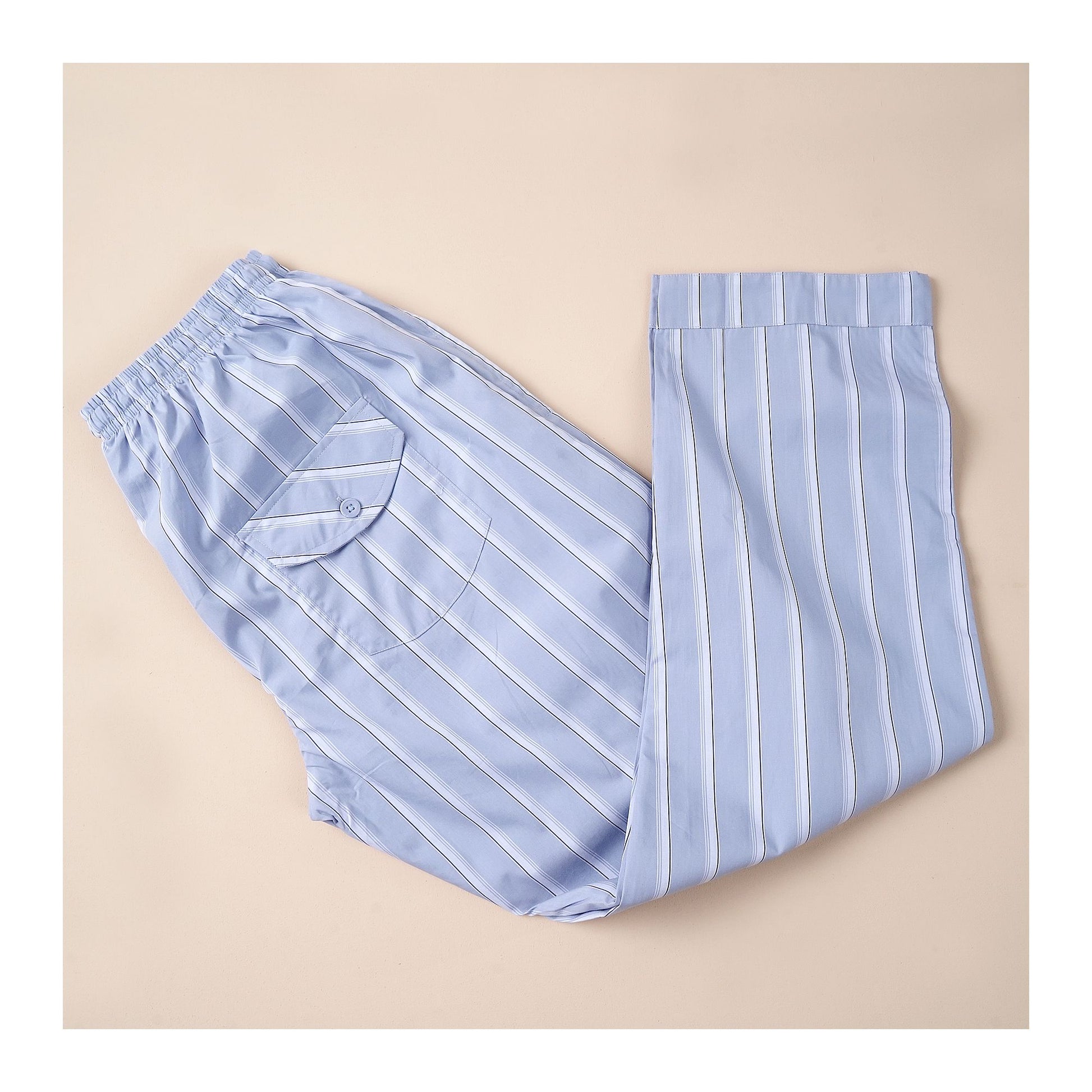 Basix Men's Stripes Trouser, Metallic Grey &amp; White, MT-946
