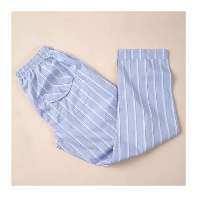 Basix Men's Stripes Trouser, Metallic Grey & White, MT-946