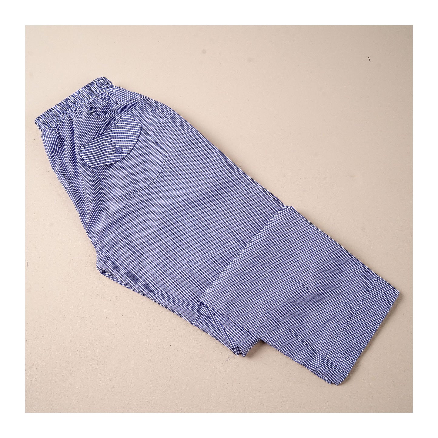 Basix Men's Pin Stripes Trouser, Blue &amp; White, MT-947