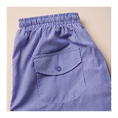 Basix Men's Pin Stripes Trouser, Blue &amp; White, MT-947