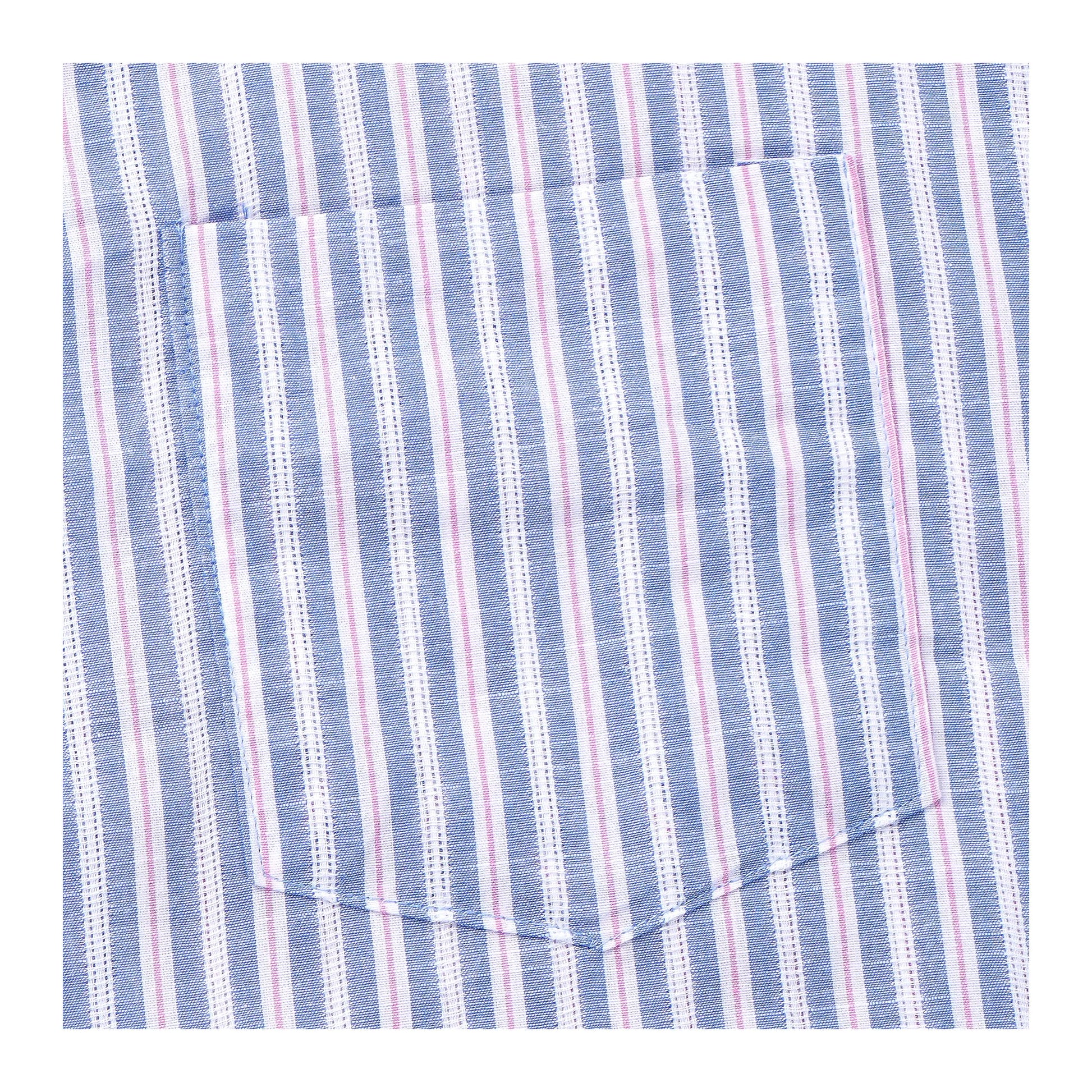 Basix Men's Stripes Short Sleeves Loungewear, 2 Piece Set, Matte Blue &amp; White, LW-839