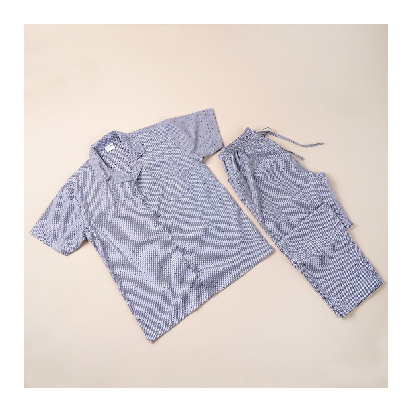 Basix Men's Stripes Short Sleeves Loungewear, 2 Piece Set, Grey &amp; White, LW-841