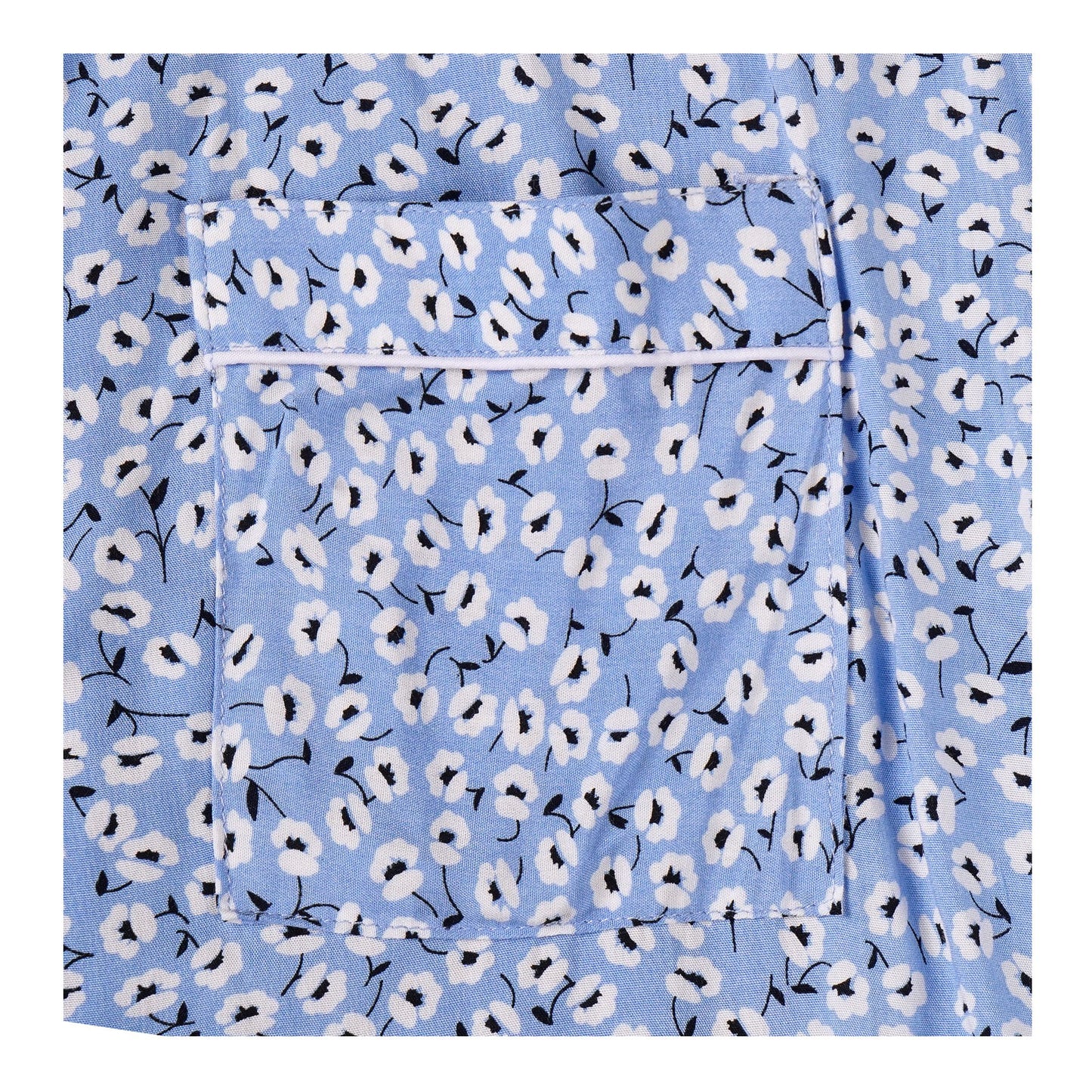 Basix Women's Flora Loungewear 2 Pieces Set, Sky Blue &amp; White, LW-673