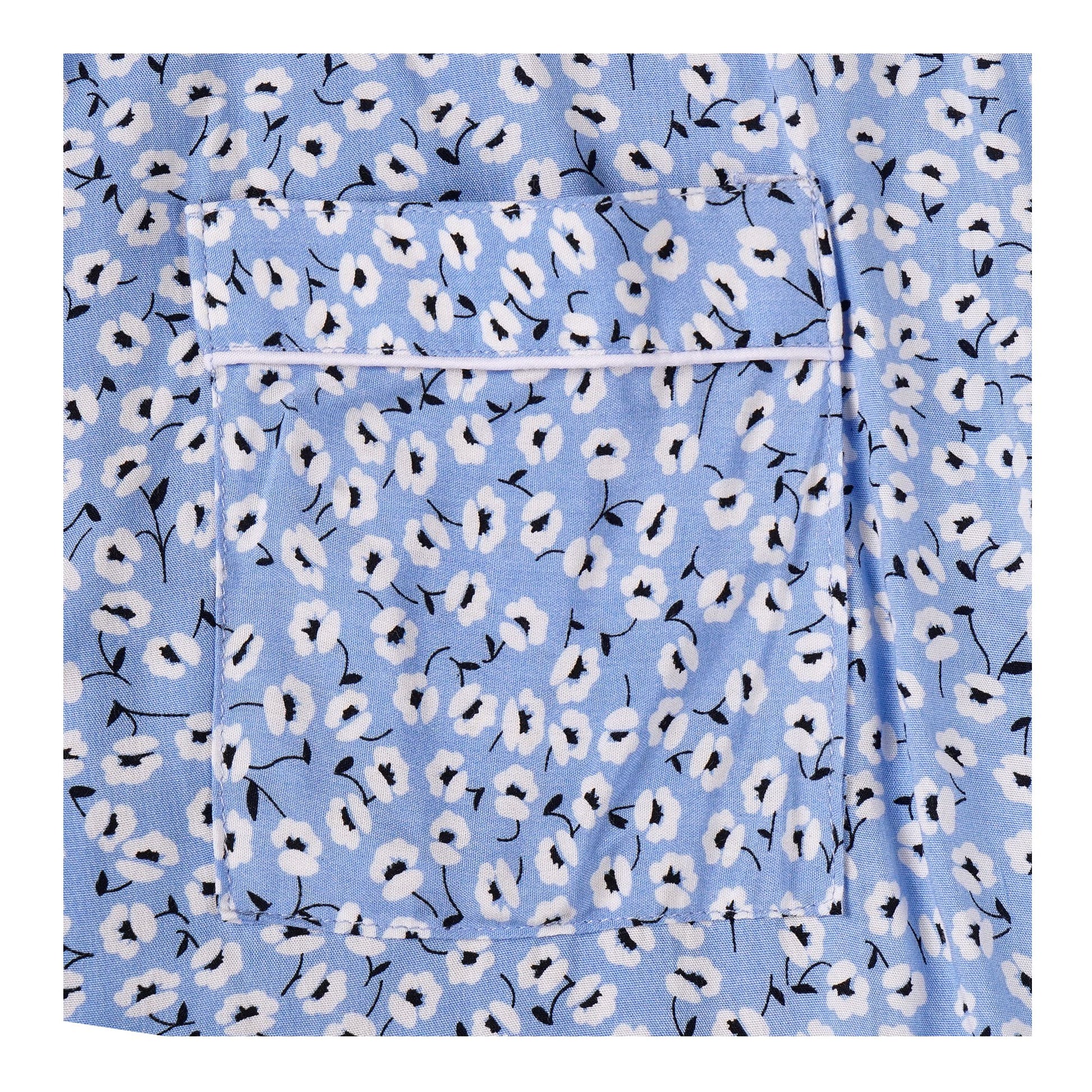 Basix Women's Flora Loungewear 2 Pieces Set, Sky Blue &amp; White, LW-673