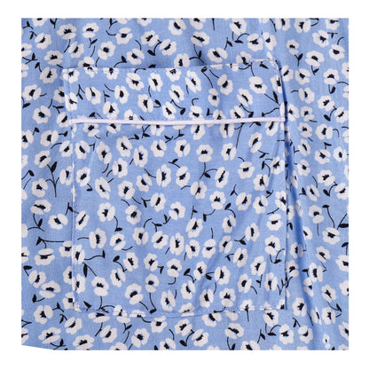Basix Women's Flora Loungewear 2 Pieces Set, Sky Blue &amp; White, LW-673