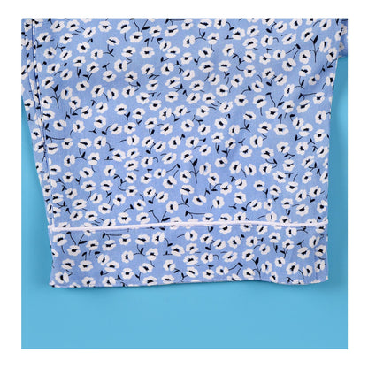 Basix Women's Flora Loungewear 2 Pieces Set, Sky Blue &amp; White, LW-673
