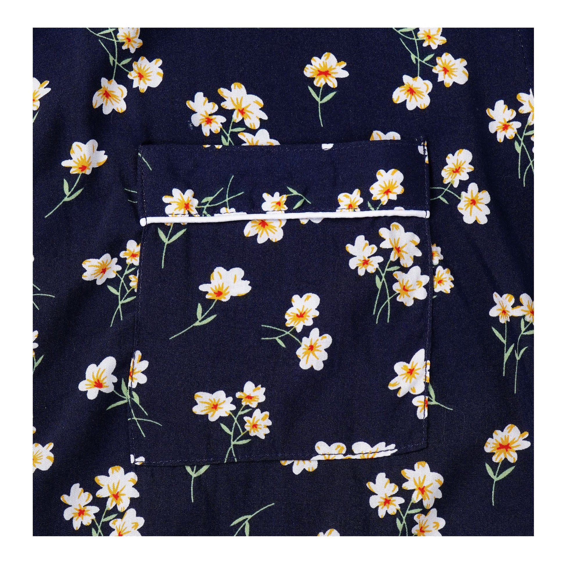 Basix Women's Flora Loungewear 2 Pieces Set, Navy Blue &amp; White, LW-675