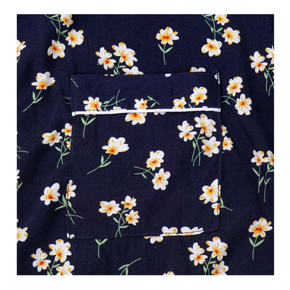 Basix Women's Flora Loungewear 2 Pieces Set, Navy Blue &amp; White, LW-675