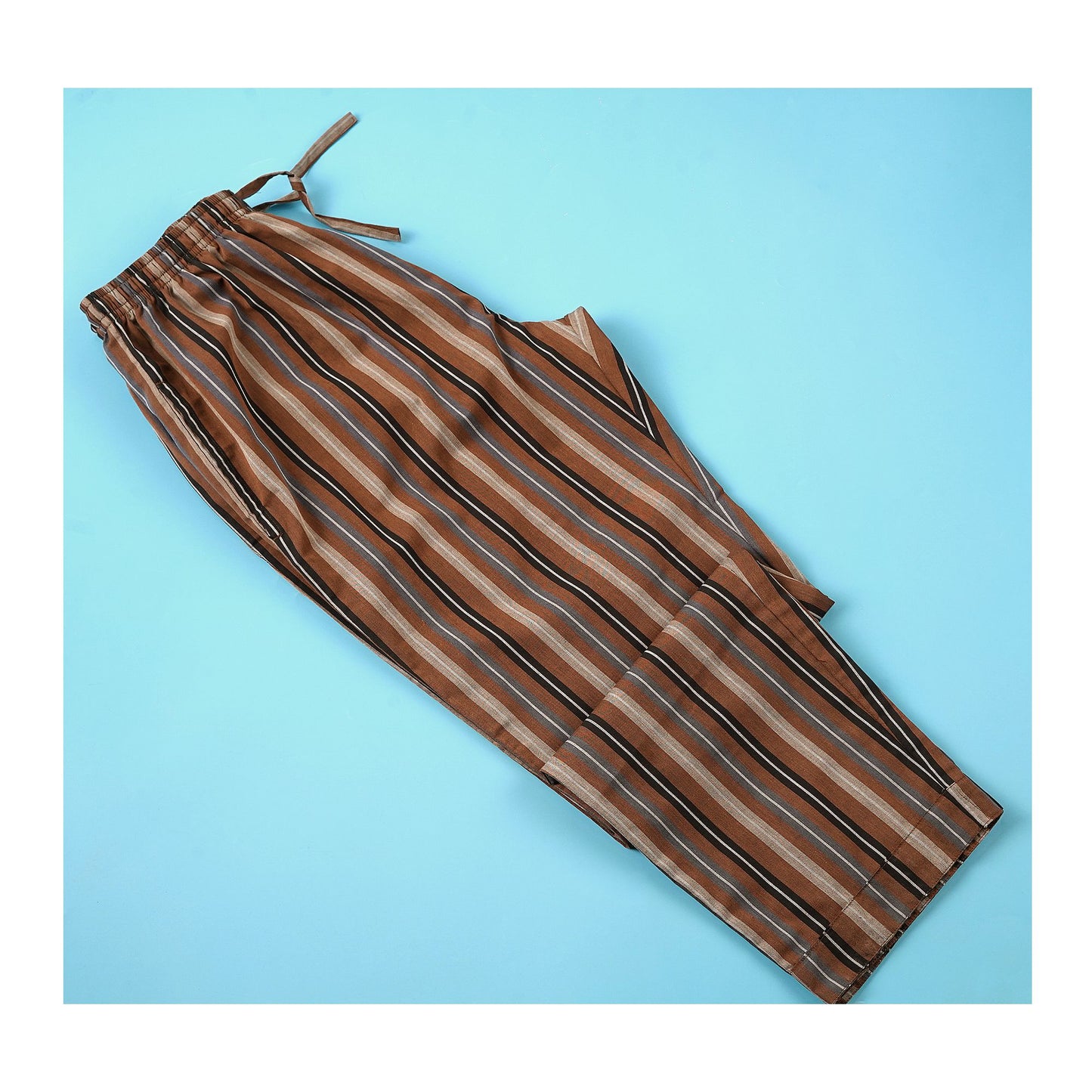 Basix Men's Stripes Trouser, Chocolate Brown &amp; Black, MT-948