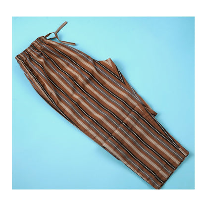 Basix Men's Stripes Trouser, Chocolate Brown &amp; Black, MT-948