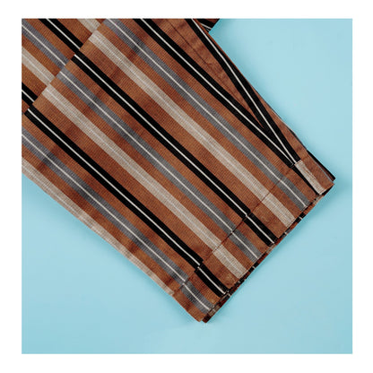 Basix Men's Stripes Trouser, Chocolate Brown &amp; Black, MT-948