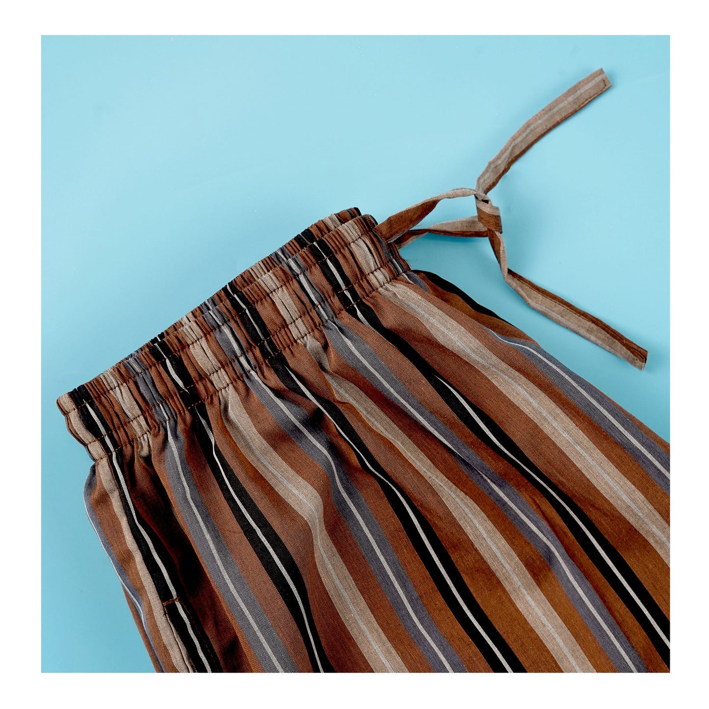 Basix Men's Stripes Trouser, Chocolate Brown &amp; Black, MT-948