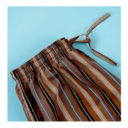 Basix Men's Stripes Trouser, Chocolate Brown &amp; Black, MT-948
