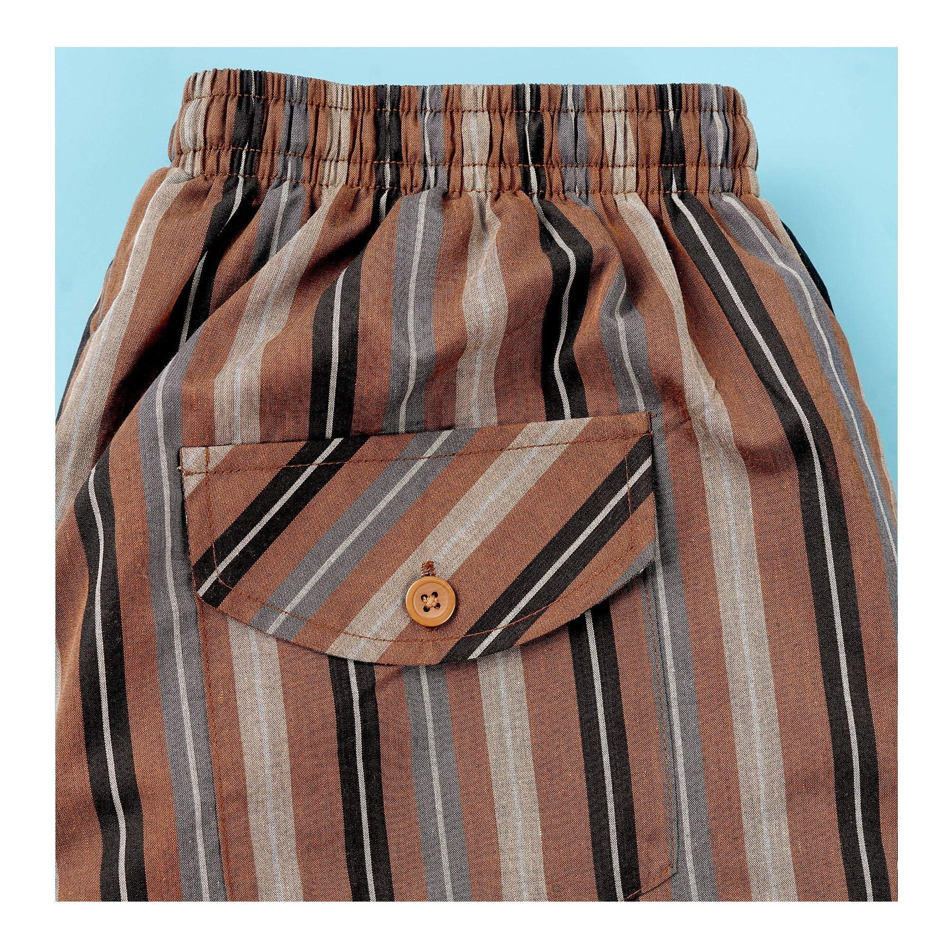 Basix Men's Stripes Trouser, Chocolate Brown &amp; Black, MT-948