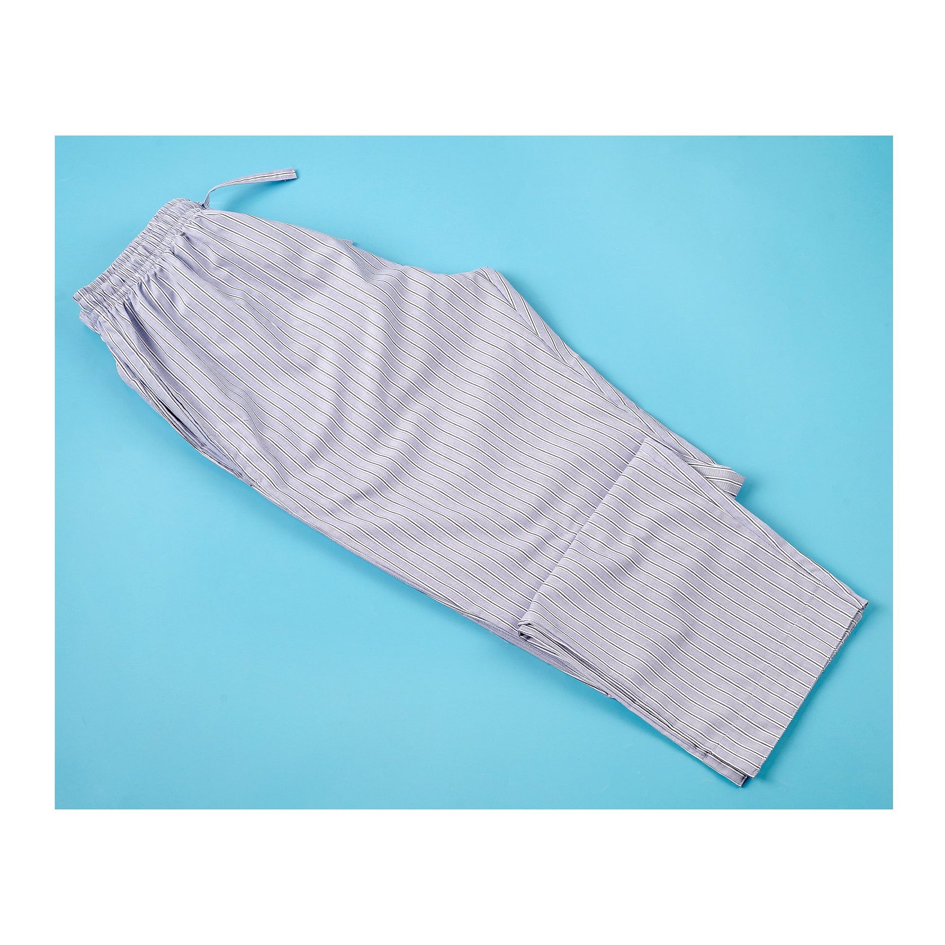 Basix Men's Stripes Trouser, Sky Blue &amp; White, Cotton, MT-949