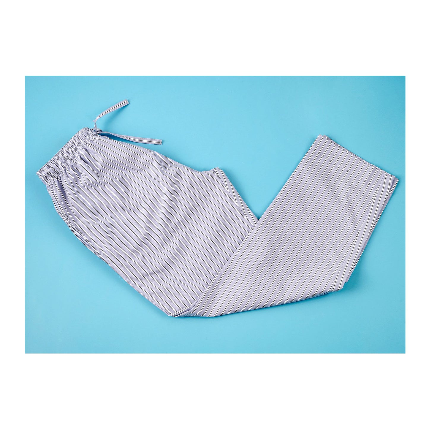 Basix Men's Stripes Trouser, Sky Blue &amp; White, Cotton, MT-949