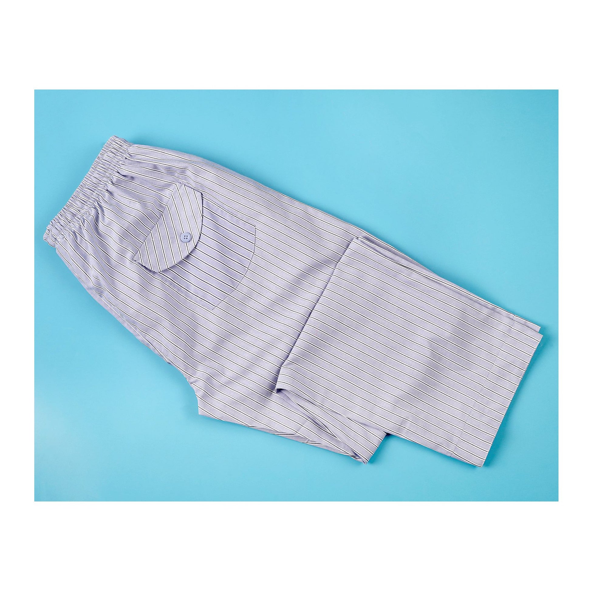 Basix Men's Stripes Trouser, Sky Blue &amp; White, Cotton, MT-949