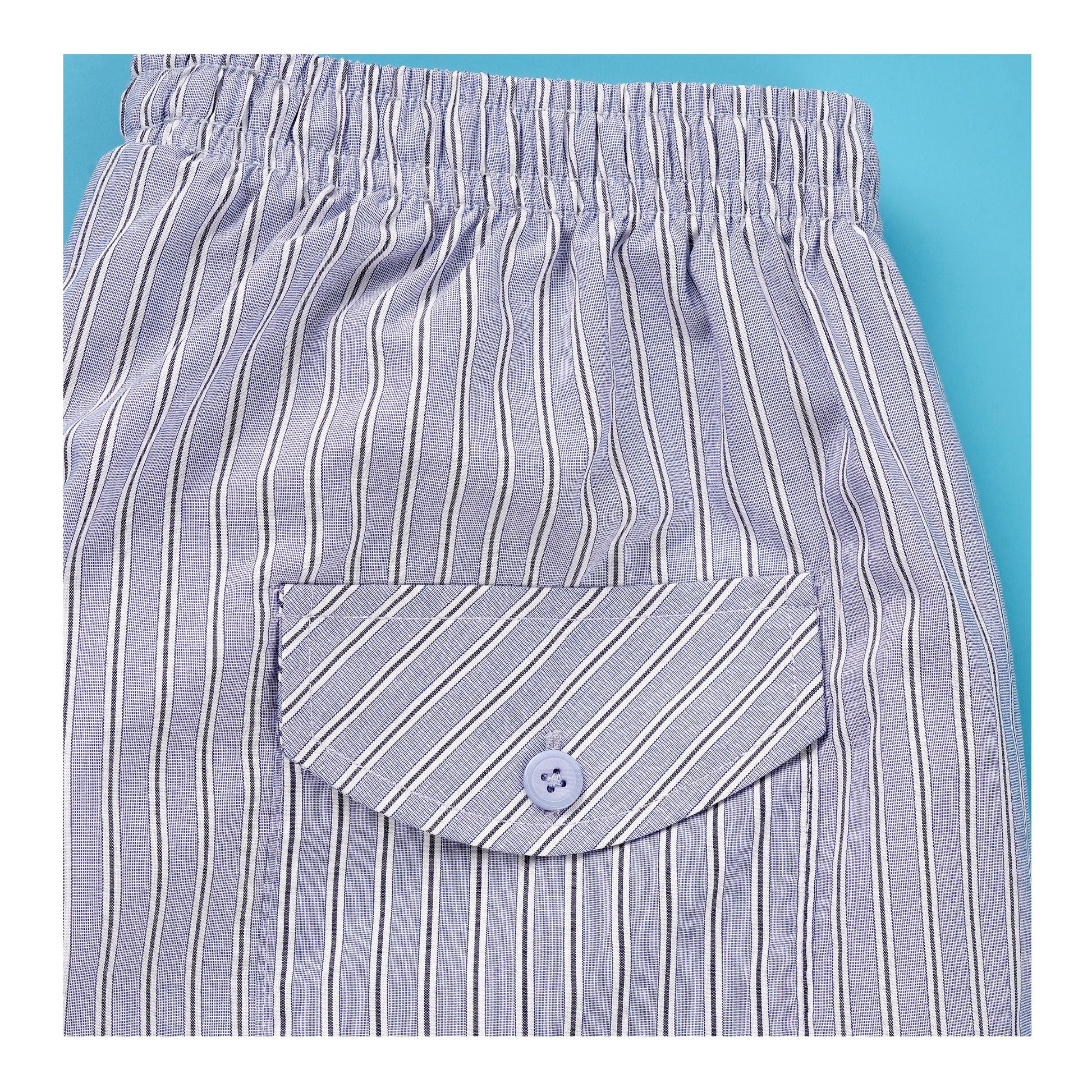 Basix Men's Stripes Trouser, Sky Blue &amp; White, Cotton, MT-949