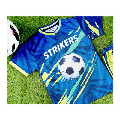 Basix Boy's Football Kits, Navy & White Strikers, 10