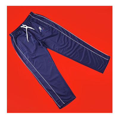 Basix Men's Terry Stretch & Zipper Pockets Trouser, Navy Blue & White, MT-950