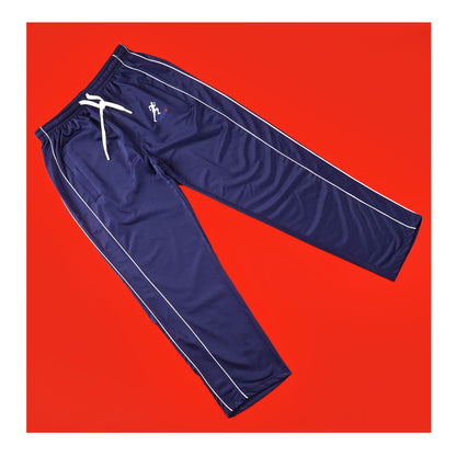 Basix Men's Terry Stretch &amp; Zipper Pockets Trouser, Navy Blue &amp; White, MT-950