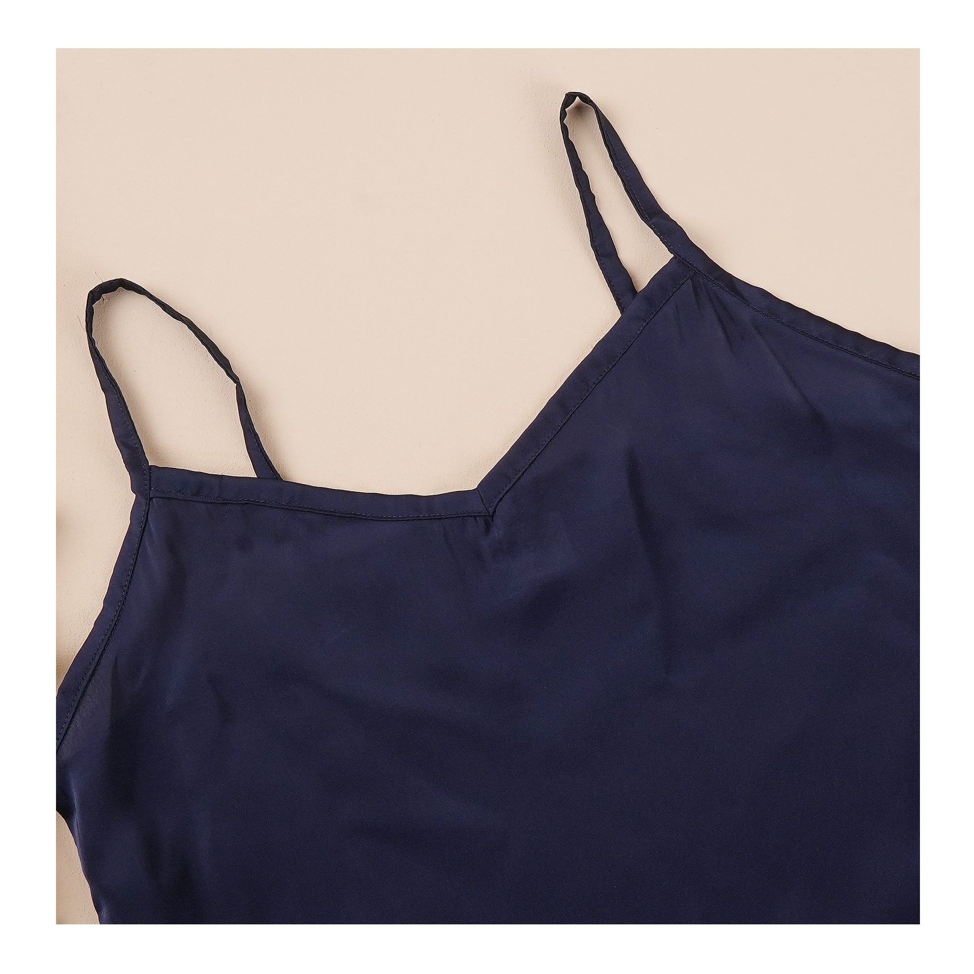 Basix Women's Cami Top &amp; Short With Large Piping, 2 Piece Set, Navy Blue, CS-128