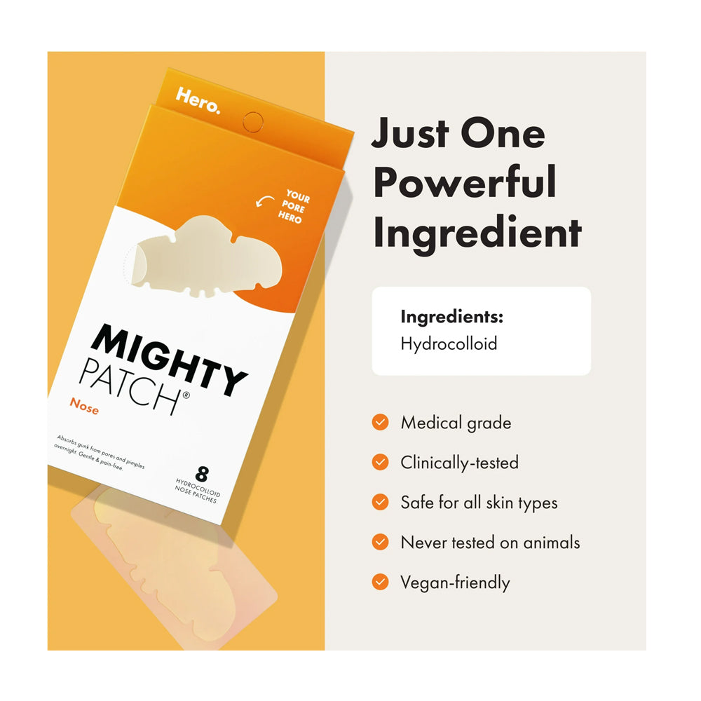 Hero Cosmetics Mighty Nose Patch  For All Types Of Skin  8-Pack