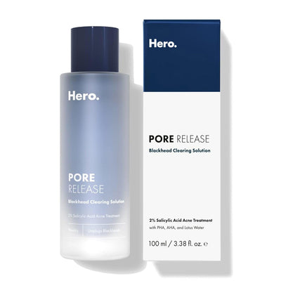 Hero Cosmetics Pore Release Blackhead Clearing Solution  Salicylic Acid  AHA & BHA  For Oily & Sensitive  100ml