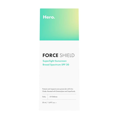Hero Cosmetics Cosmetics Force Shield Superlight Sunscreen  SPF30  Vitamin E  For Acne-Prone Skin  50ml
