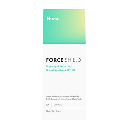 Hero Cosmetics Cosmetics Force Shield Superlight Sunscreen  SPF30  Vitamin E  For Acne-Prone Skin  50ml