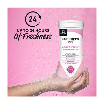 Summer's Eve 7-In-1 Simply Sensitive Feminine Cleansing Wash  Daily Intimate Wash  Dyes & Paraben Free  For Sensitive Skin