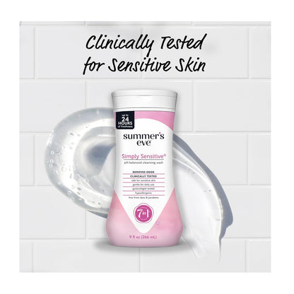 Summer's Eve 7-In-1 Simply Sensitive Feminine Cleansing Wash  Daily Intimate Wash  Dyes & Paraben Free  For Sensitive Skin