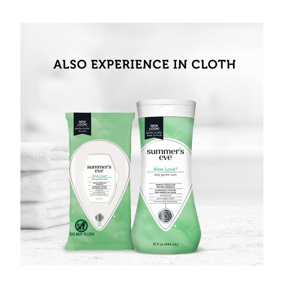 Summer's Eve Aloe Love LOVE Cleansing Wash  For Sensitive Skin  444ml