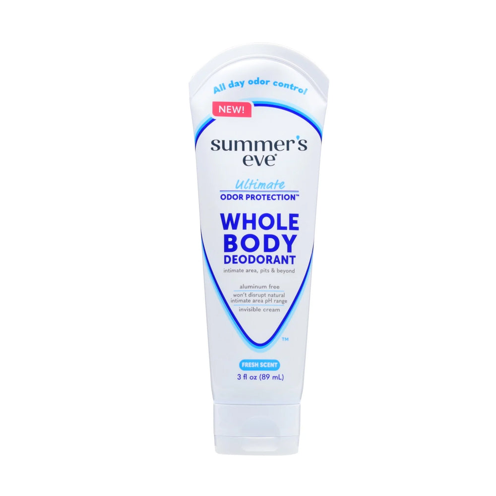 Summer's Eve Fresh Scent Ultimate Odor Control Whole Body Deodorant  Aluminum & Paraben Free  For Sensitive Skin  89ml