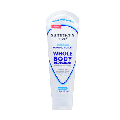 Summer's Eve Fresh Scent Ultimate Odor Control Whole Body Deodorant  Aluminum & Paraben Free  For Sensitive Skin  89ml