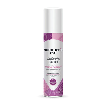 Summer's Eve Island Splash Daily Refreshing Feminine Body Deodorant Spray  Talc-Free  Vitamin E  56.7g
