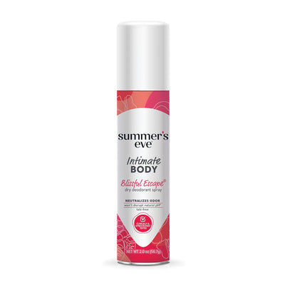 Summer's Eve Blissful Escape Daily Refreshing Feminine Body Deodorant Spray  Talc-Free  Vitamin E  56.7g