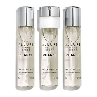 Chanel Allure Homme Sport Gift Set, For Men, 3 X Edt Travel + Spray Refill 20ml