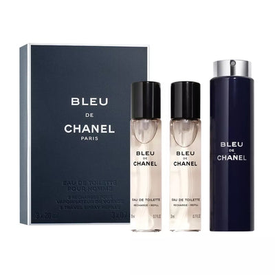 Chanel Bleu De Chanel Pour Homme Gift Set, For Men, 3 X Edt Spray Refill 20ml